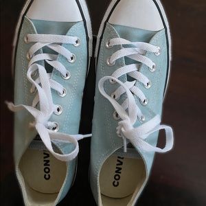 Teal low-top Converse Shoes
